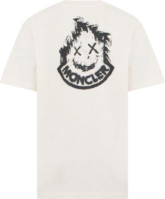 Moncler Mens T-Shirt Ivory Cotton T-Shirts And Polos