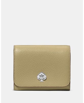 Kate Spade New York Womens Kayla Small L-Zip Wallet - Dark Brown Leather - One Size