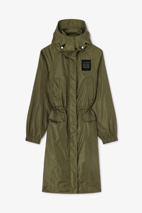 Ganni Nylon Parka Coat - Size 10/12 Green