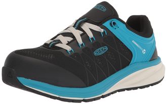 Keen Mens Vista Energy Low Height Composite Toe Industrial Work Sneakers, Hawaiian Ocean/Black, Wide