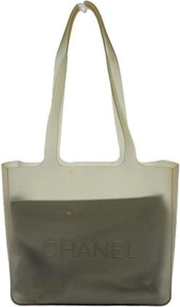 Chanel Pre-owned Tote Bags, female, Gray, Size: ONE SIZE Pre-owned Vintage Rubber Tote Bag