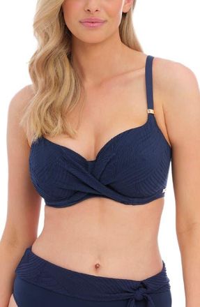 Fantasie Ottawa Underwire Wrap Front Bikini Top in Ink at Nordstrom, Size 32Dd