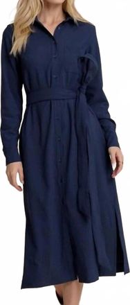 Southern Tide Trista Textured Midi Shirt Dress In Dress Blue