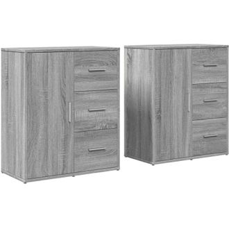 vidaXL Vidaxl - Aparador De Madera De Ingenier&iacute;a 2 Uds Gris Sonoma 60x31x70 Cm