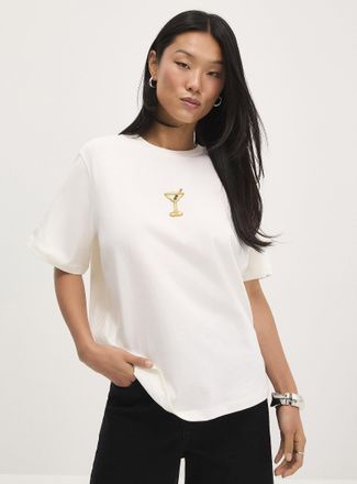 Icone Womens Mini-beads oversized T-shirt