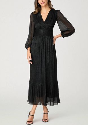 Shoshanna Clara Midi Dress In Jet