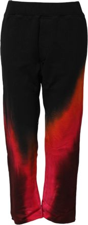 Dsquared2 Black Red Cotton Straight Fit Jogger Womens Pants