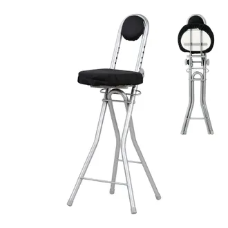 Relaxdays Relaxdays Sgabello Da Lavoro Regolabile 58-73 Cm, Max 100 Kg, Pieghevole, Per Ufficio E Casa, Nero/argento