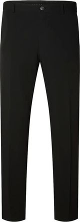 Selected button-fastening trousers - Black