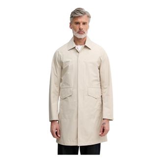 Benetton Collar Flap Pocket Coat - Heren - Mantel - Beige - XL - Polyester - Jassen