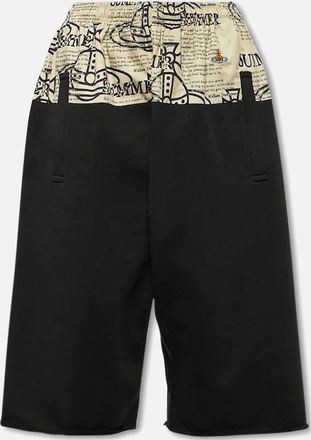Vivienne Westwood Mens Mens Black Vivienne Westwood Orb Print Bermuda Shorts - Size: 32/30/31