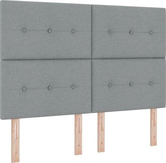 vidaXL Led Headboard with led Strip Lights Light grey 160 cm Fabric Vidaxl