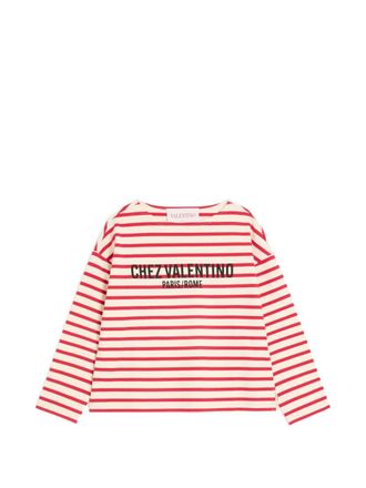 Valentino Garavani T-shirt a righe in jersey - Rosso