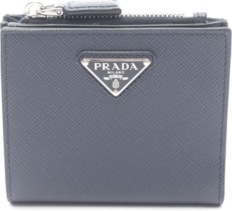 Prada Navy Saffiano Wallet (Bi-Fold) (Pre-Owned)