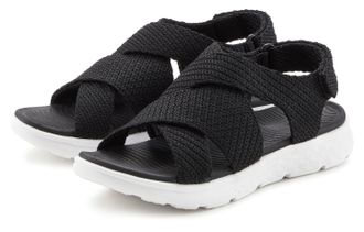 Vivance Sandale VIVANCE Sandalette, Sommerschuh, offener Schuh, Damen, Gr. 36, schwarz, Obermaterial: 100% Textilmaterial. Decksohle: 100% Synthetik. Futter: 