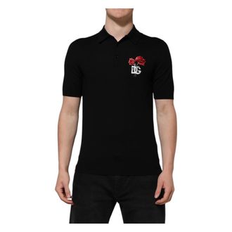 Dolce & Gabbana Polo Shirts, male, Black, Size: 3XL Polo t-shirt