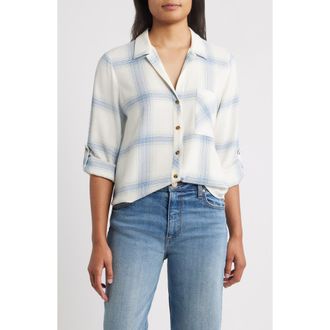 Hatley Lila Plaid Button-Up Shirt in Cami Lace at Nordstrom, Size X-Small