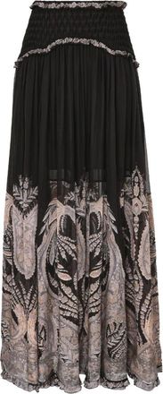 Zimmermann Maxi Skirts, female, Multicolor, XS, Rhiannon Ruffle Maxi Skirt