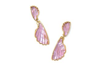 Kendra Scott Alexa Statement Drop Womens Earring Womens Earring Vintage Gold Purple Iridescent Abalone Illusion, Brass