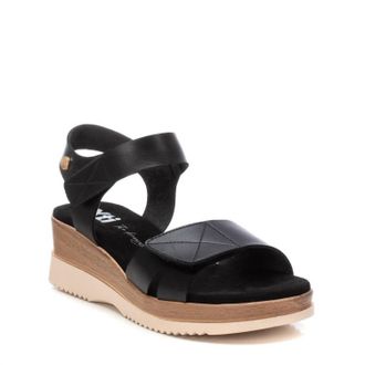 Xti Womens 14409903 Low Wedge Sandal In Black