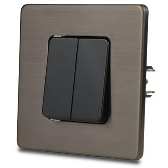 OEM Interruttore Della Luce Doppio Polo Singolo In Acciaio Spazzolato Nero Pvd Color Canna Di Fucile