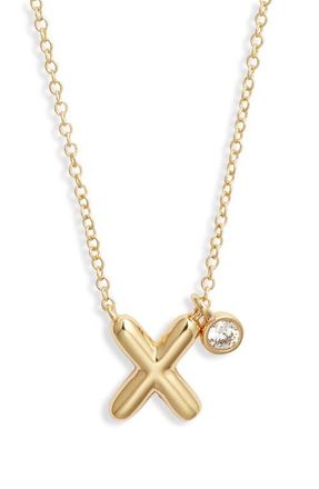 Chelsea28 Goldtone Initial Pendant Necklace in X- Clear- Gold at Nordstrom