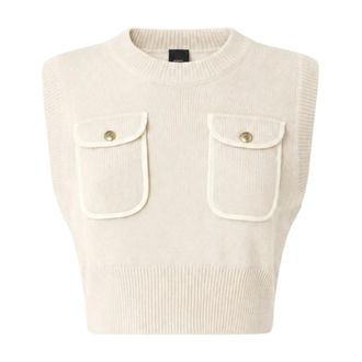 Pinko Belato Gilet - Knitwear - Mujer - Beige - XS