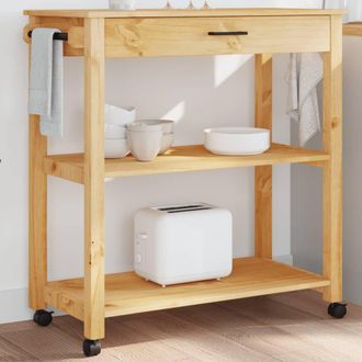 vidaXL Carrito De Cocina Monza Madera Maciza De Pino 84x40x88,5 Cm Vidaxl
