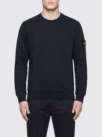 Stone Island Felpa girocollo in cotone con patch logo Compass