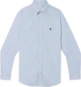 Brooks Brothers Regular Fit Shirt met Button-Down Kraag - Heren - Casual Overhemden - Blauw - M - Katoen - Overhemden