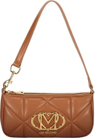 Love Moschino Elegante Schoudertas met Metallic Logo - Dames - Schoudertassen - Bruin - ONE Size - Tassen
