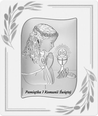 OEM Imagen De Comuni&oacute;n De Plata Para Ni&ntilde;a, Recuerdo De Madrina, Regalo 6793op-a, 10 X 13 Cm