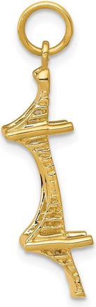 Diamond2Deal 14k Yellow Gold 3D Mackinac Bridge Charm
