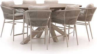 Bellagio la vita attrattiva Bellagio Mineo/ROUGH-Y Ellips 240cm high dining tuinset 7-delig