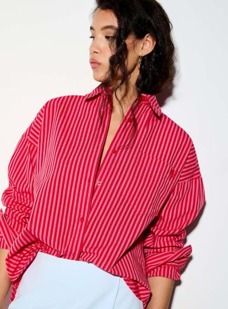Icone Womens Striped oversized poplin shirt