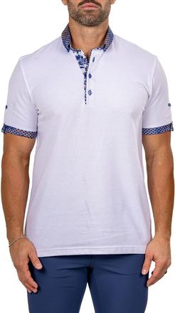 Maceoo Newton Marthyr0024 White Button-Down Piqu&eacute; Polo at Nordstrom, Size 3