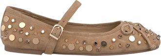 Alma En Pena Ballerina strik studs - Dames - Ballerinas - Bruin - 36 EU - Schoenen