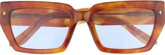 DEZI Switch 55mm Square Sunglasses in Orange Tortoise /Blue at Nordstrom Rack