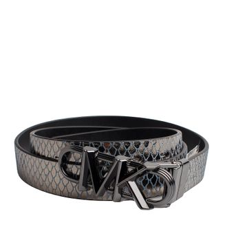 Michael Kors Womens Reversible Metallic Leather Thin Belt 558992 - Silver - Size Medium