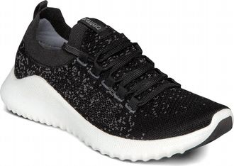 Aetrex Womens Carly Slip On Sneaker In Black/white