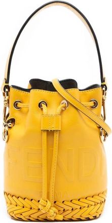 Fendi Pre-owned Bucket Bags, female, Yellow, Size: ONE SIZE Pre-owned Leather Bucket Bag
