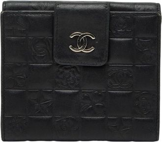 Chanel Black Leather Wallet (Bi-Fold) (Pre-Owned)
