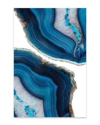 iCanvas Icanvas Blue Agate Print On Acrylic Glass By Emanuela Carratoni