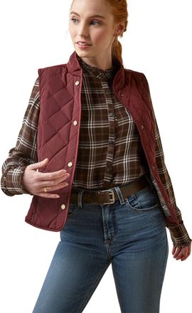 Ariat Womens Woodside Quilted Gilet in Tawny Port, Size X-Small, by Ariat
