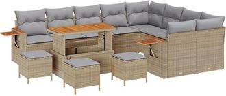 vidaXL Vidaxl - Garden Sofa Set 13 pcs Beige and light grey 110 x 55 x 71 cm