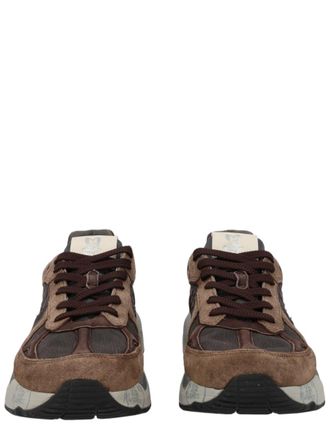 Premiata Chunky Brown Sneakers With Layered Panels And Textured Sole