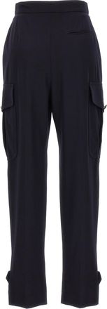 Alexander McQueen Womens Blue Wool Cargo Pants
