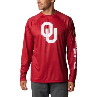 Columbia Mens Columbia Crimson Oklahoma Sooners PFG Terminal Tackle Omni-Shade Raglan Long Sleeve T-Shirt at Nordstrom, Size Xx-Large