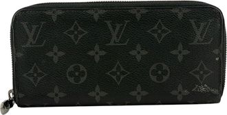 Louis Vuitton Black Leather Long Wallet (Bi-Fold) (Pre-Owned)