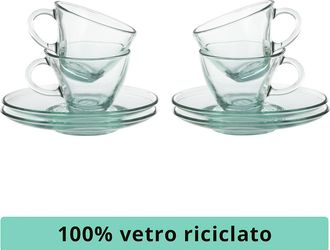 Pasabahce Set 4 tazzine caffè con piattino Aware Penguen Pasabahce